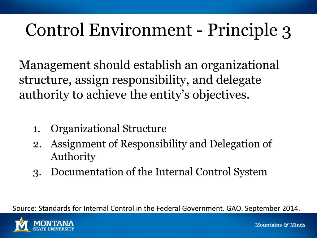 control environment principle 3