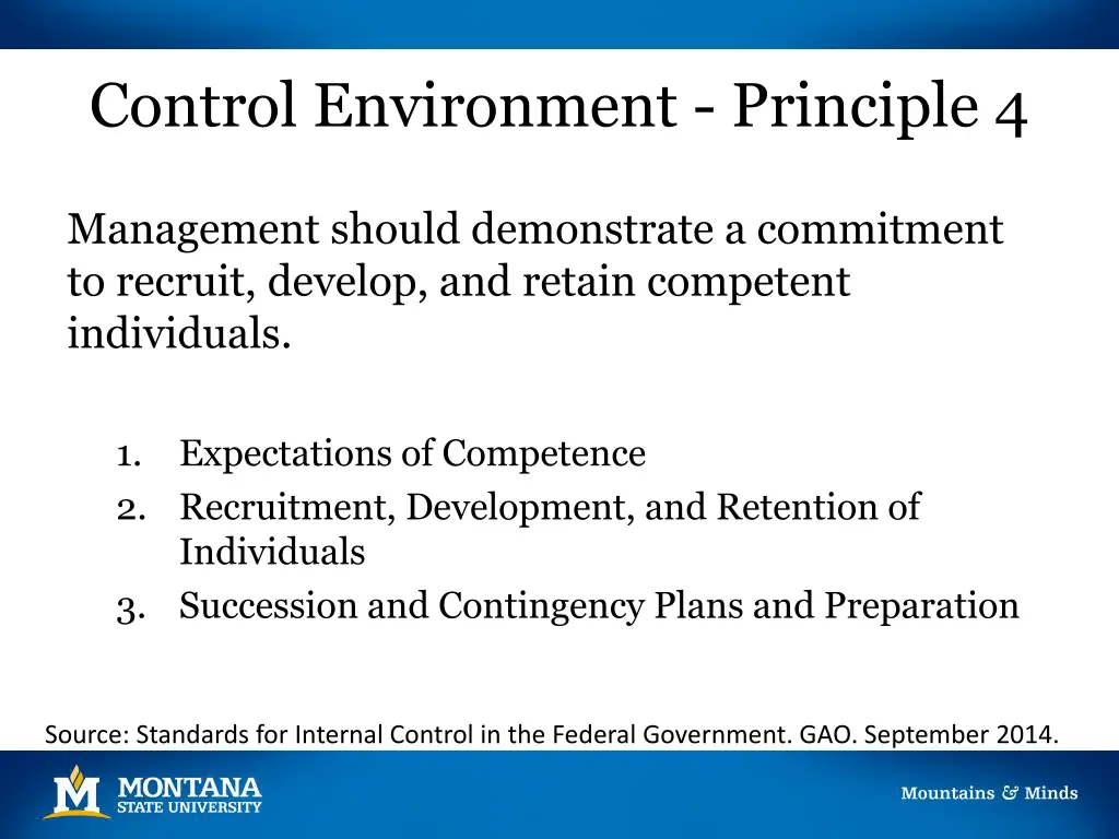control environment principle 4