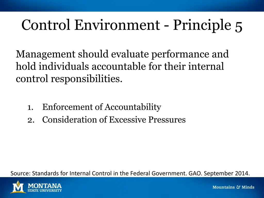 control environment principle 5