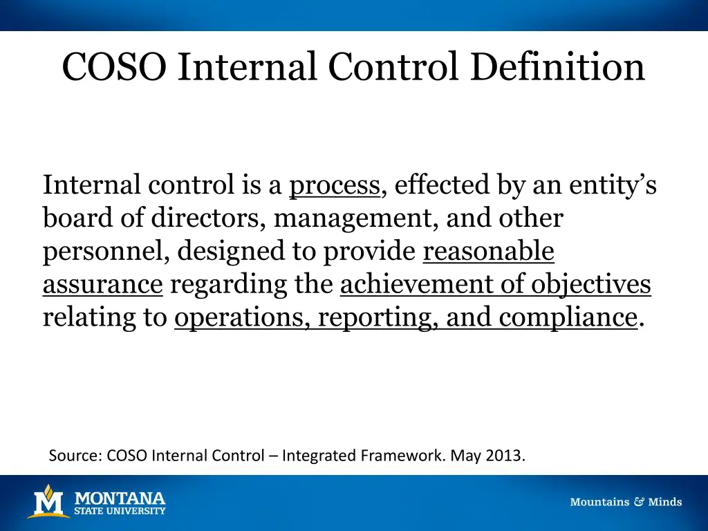 coso internal control definition