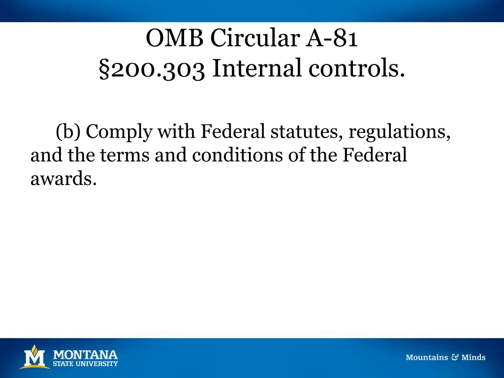 omb circular a 81 200 303 internal controls 1