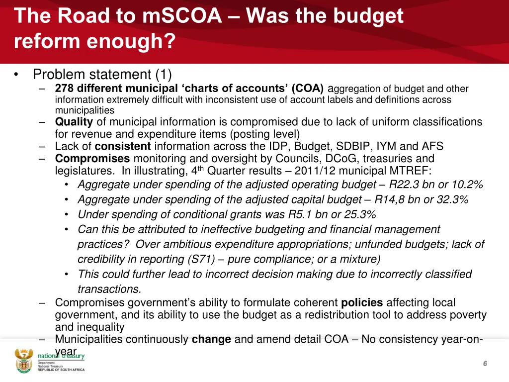 the road to mscoa was the budget reform enough