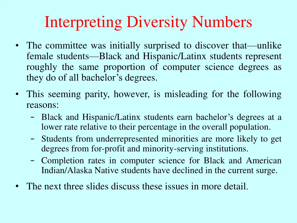 interpreting diversity numbers