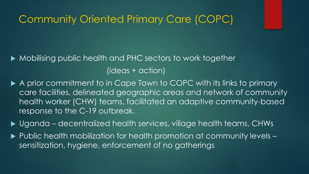 community oriented primary care copc