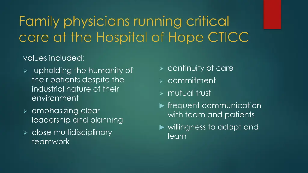 family physicians running critical care