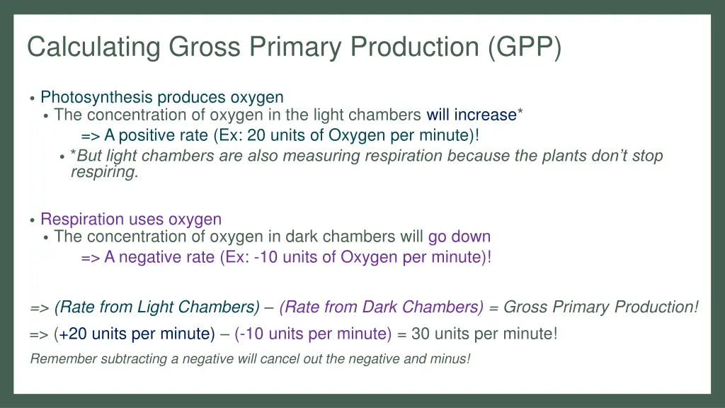 calculating gross primary production gpp