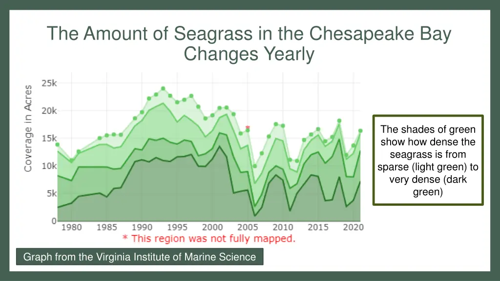 the amount of seagrass in the chesapeake