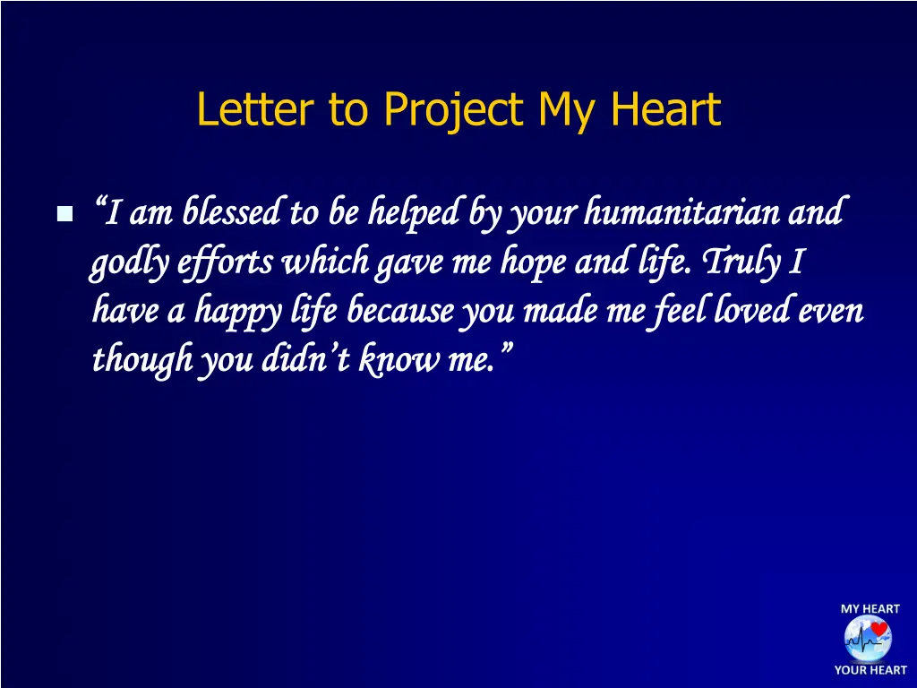 letter to project my heart