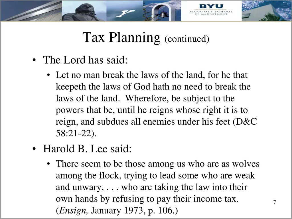 tax planning continued