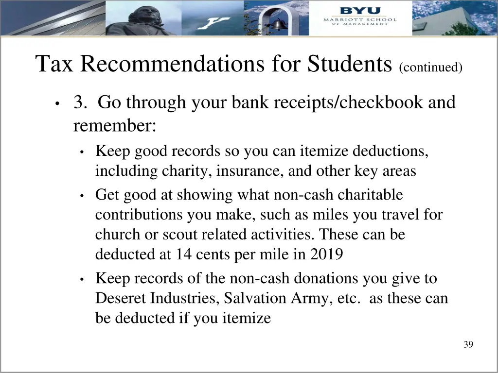 tax recommendations for students continued 1