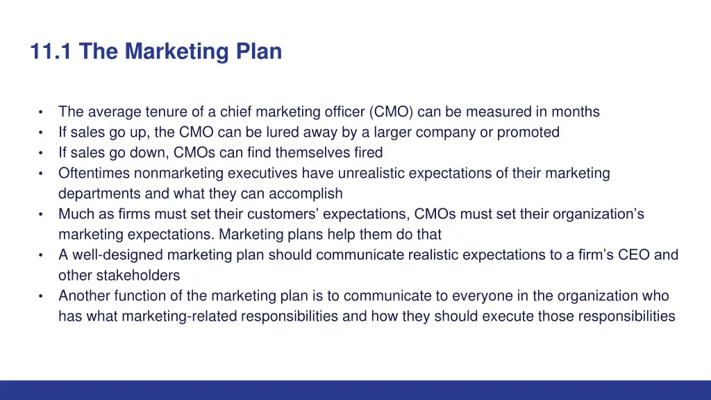 11 1 the marketing plan