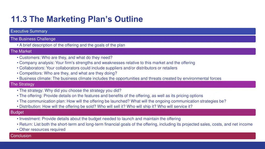 11 3 the marketing plan s outline
