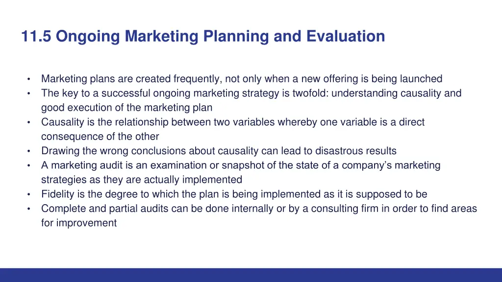 11 5 ongoing marketing planning and evaluation