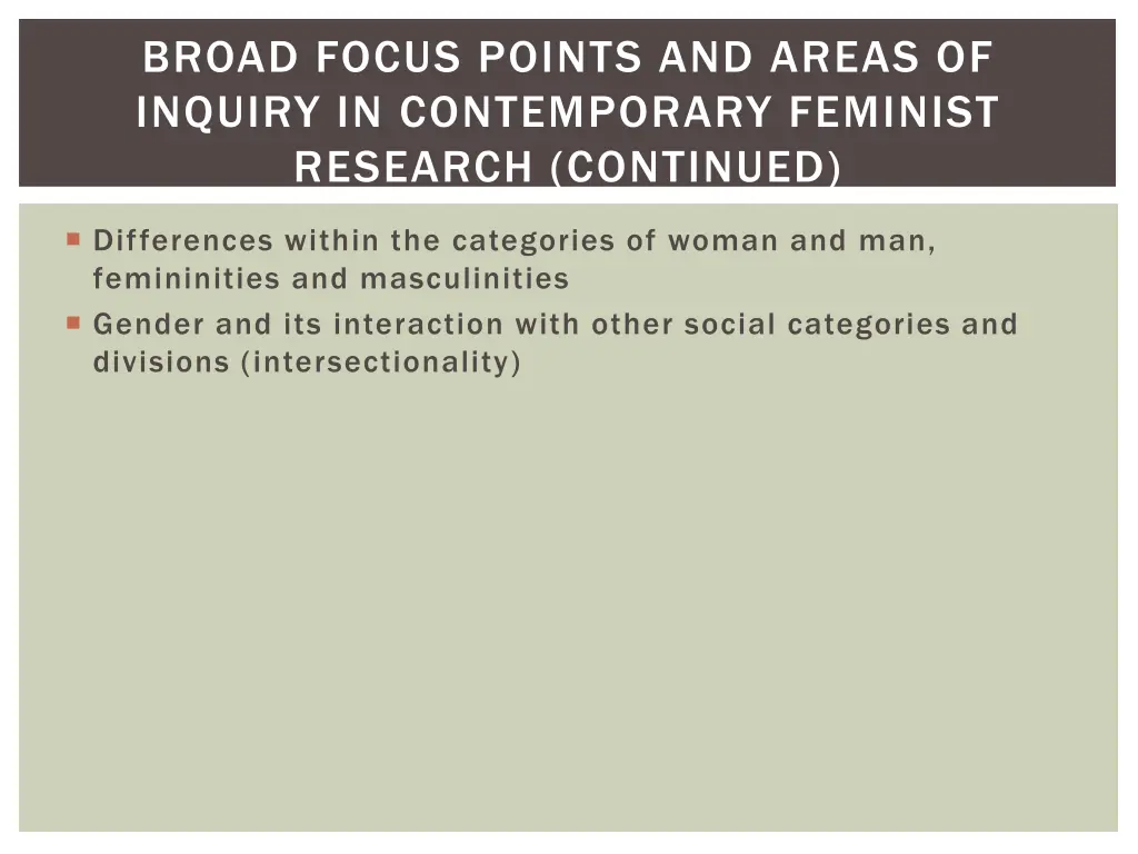 broad focus points and areas of inquiry 1