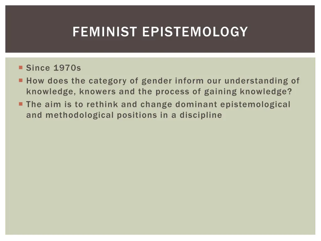 feminist epistemology