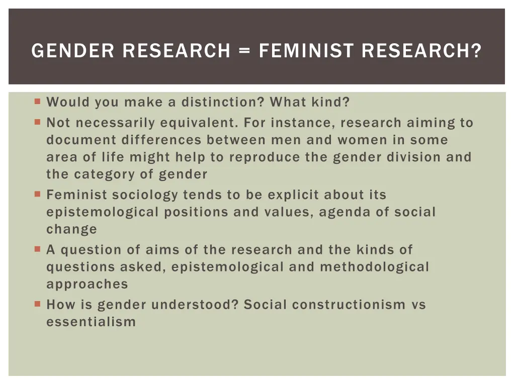 gender research feminist research