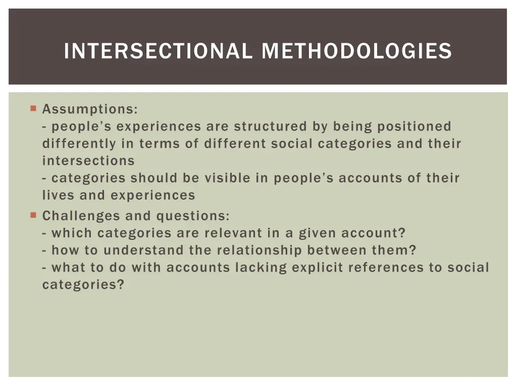 intersectional methodologies