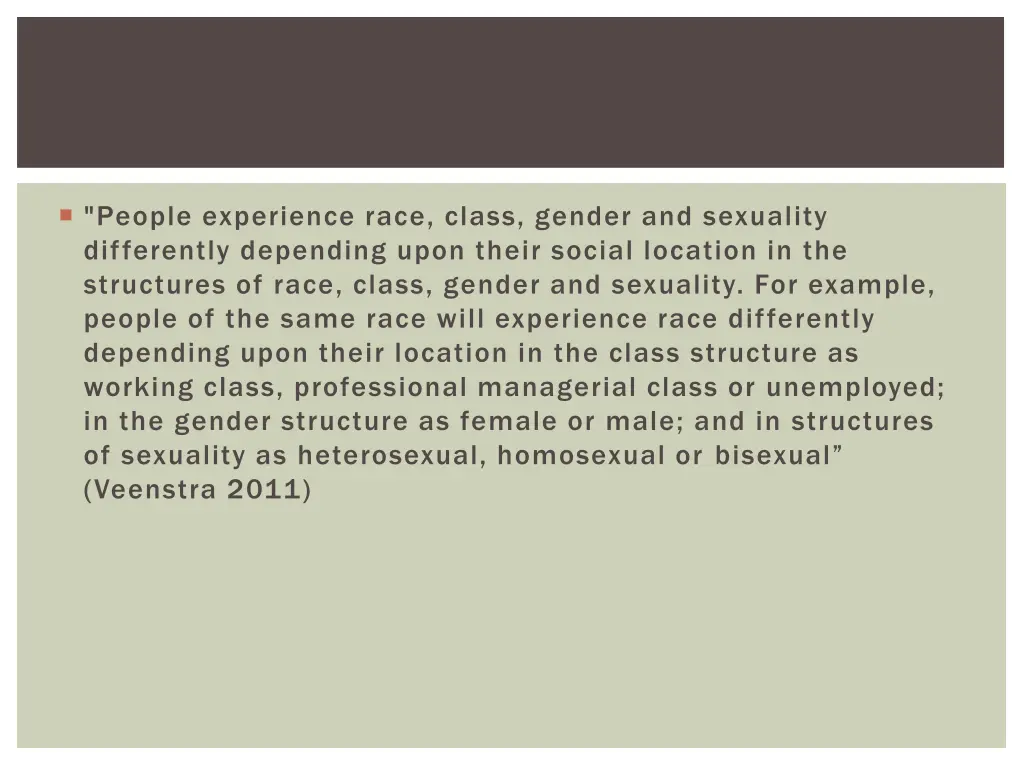 people experience race class gender and sexuality