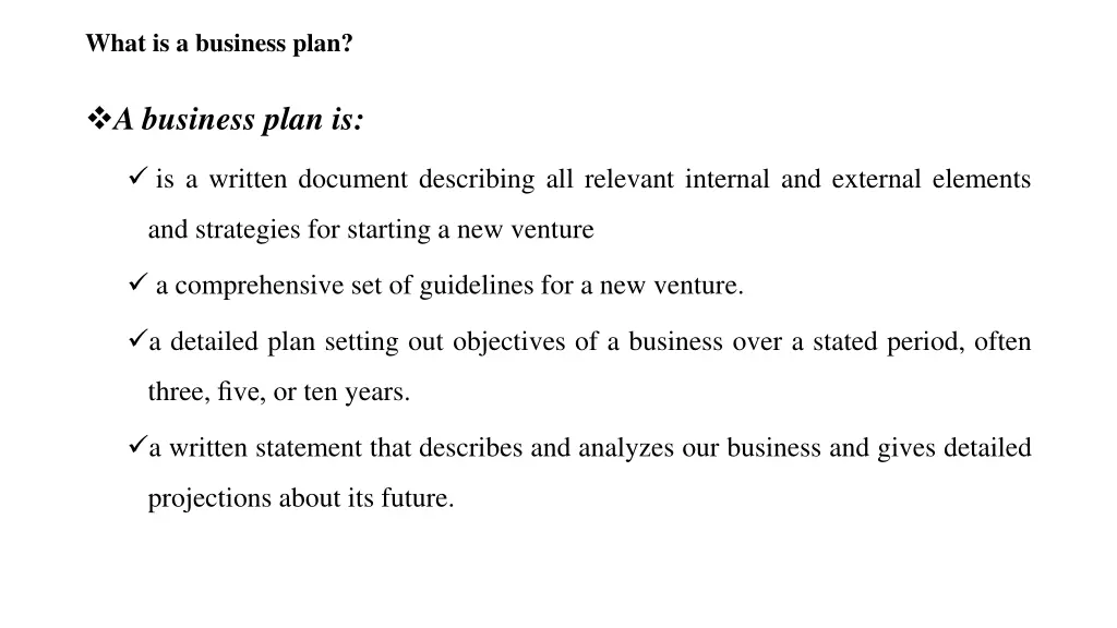 what is a business plan