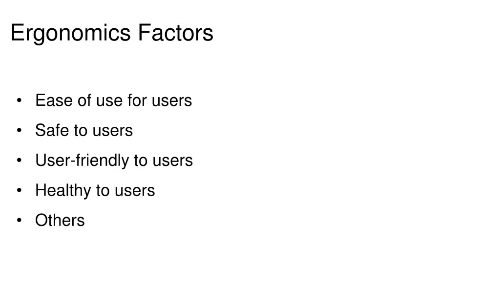 ergonomics factors