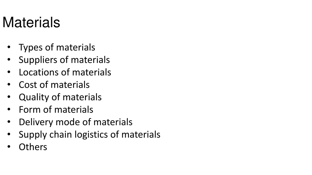 materials