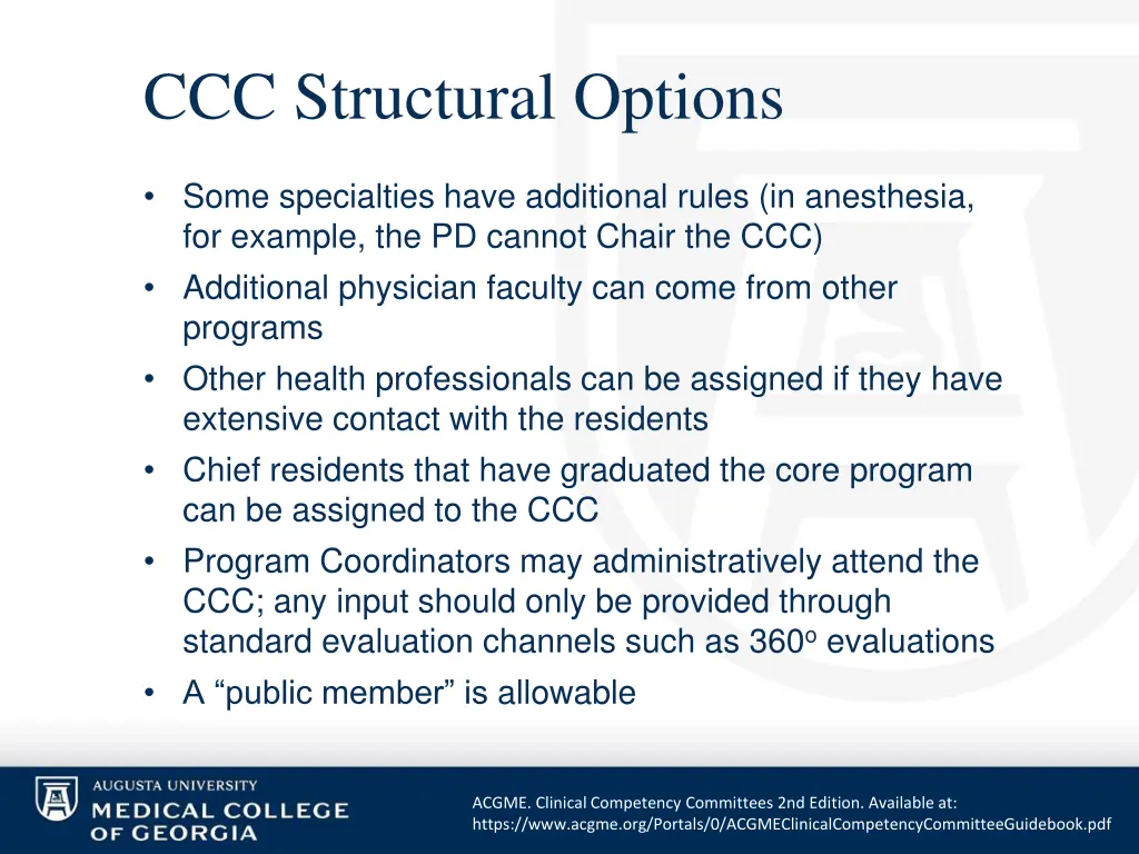 ccc structural options