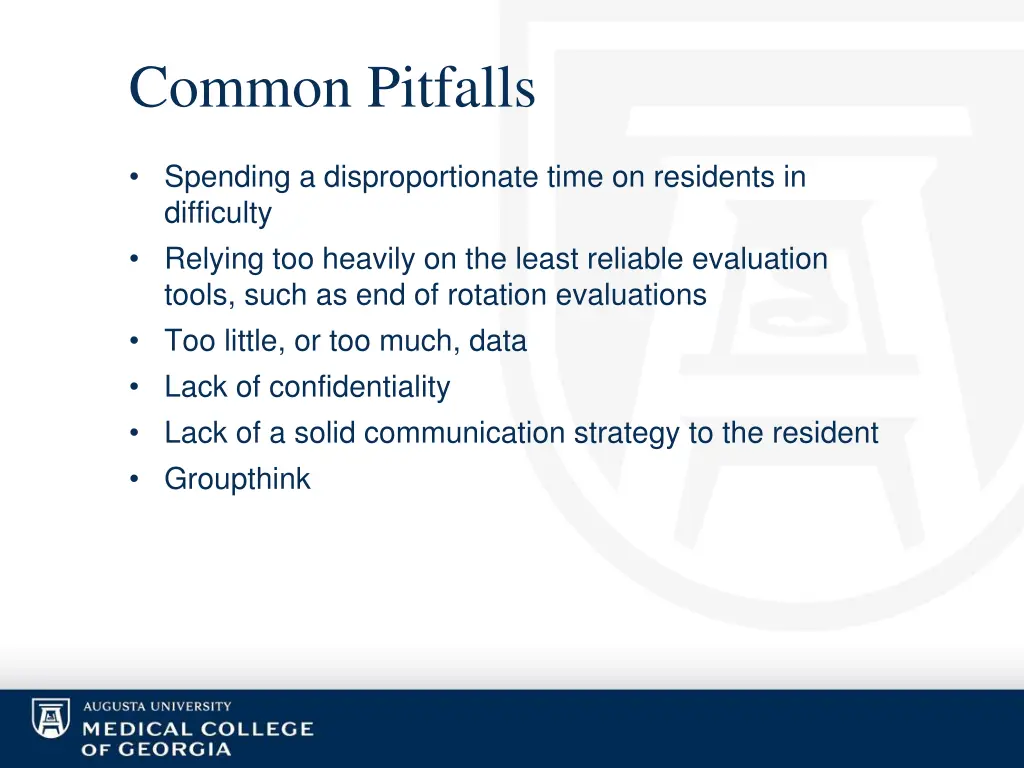 common pitfalls