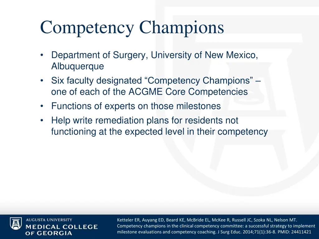 competency champions