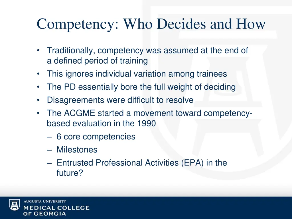 competency who decides and how