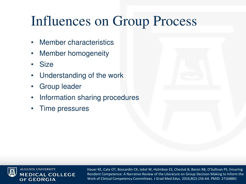 influences on group process