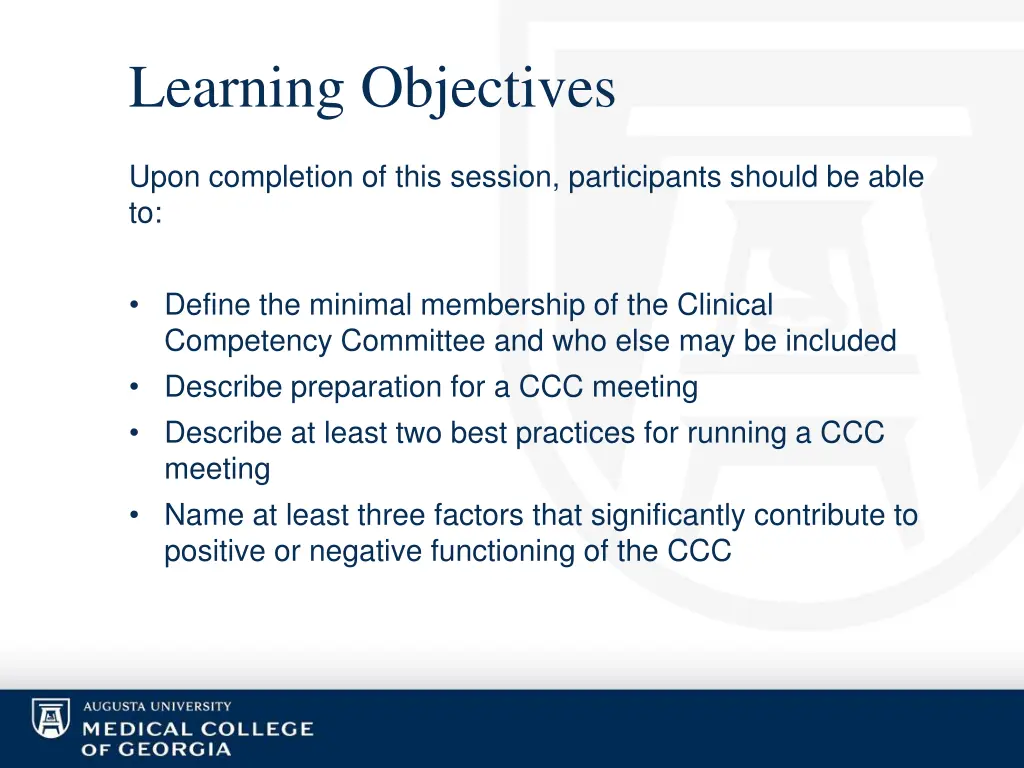 learning objectives 1