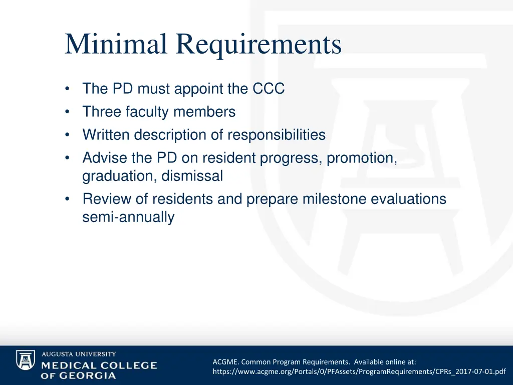 minimal requirements