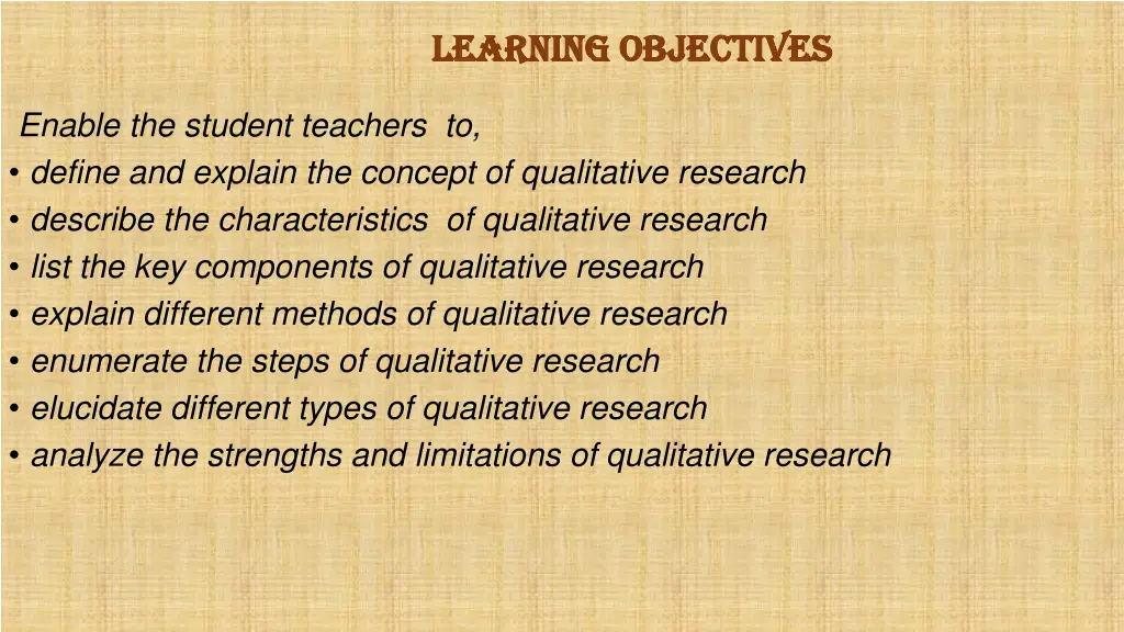 learning objectives learning objectives