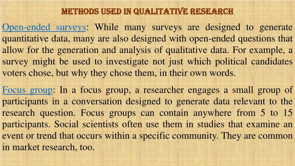methods used in qualitative research methods used 1