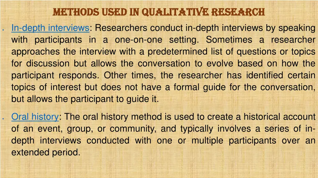 methods used in qualitative research methods used 2
