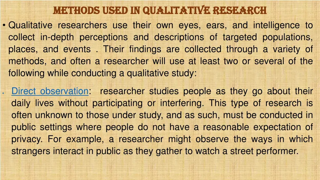 methods used in qualitative research methods used