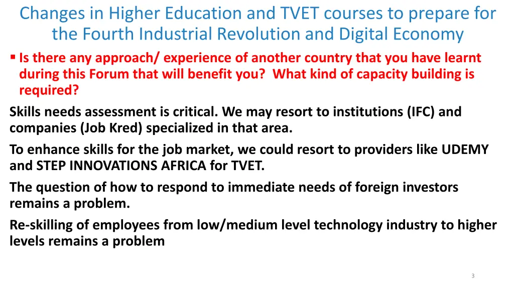 changes in higher education and tvet courses 1