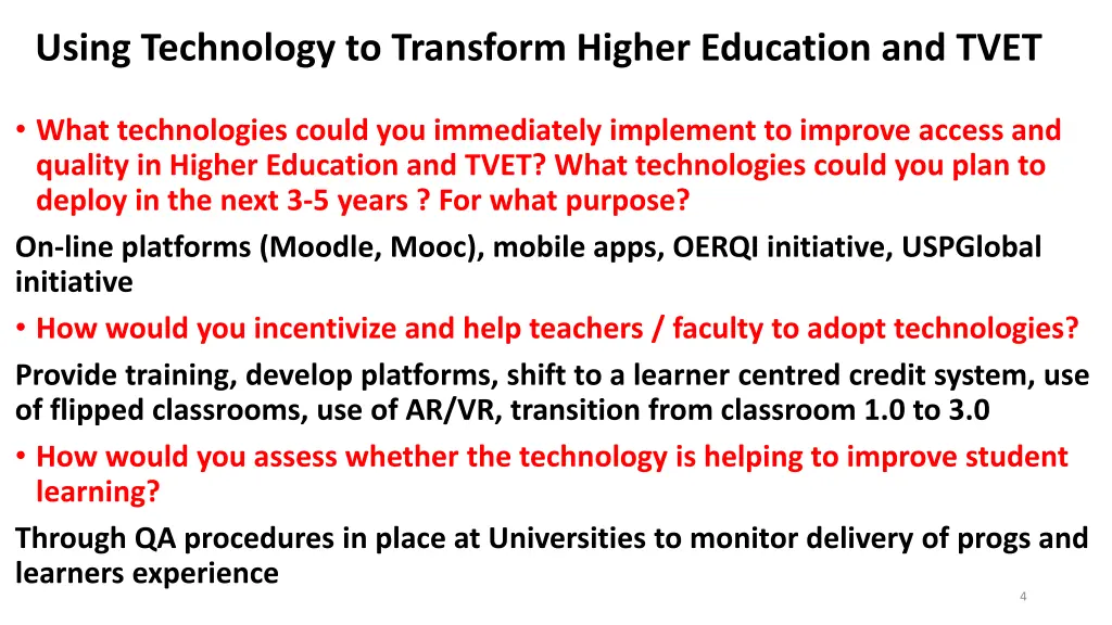 using technology to transform higher education