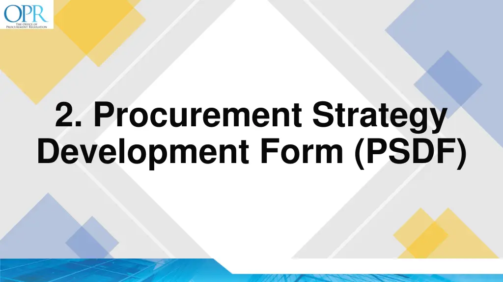 2 procurement strategy development form psdf