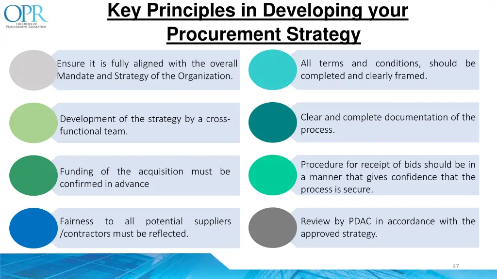 key principles in developing your procurement