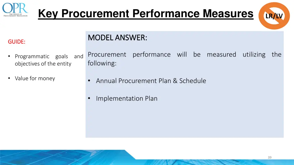 key procurement performance measures