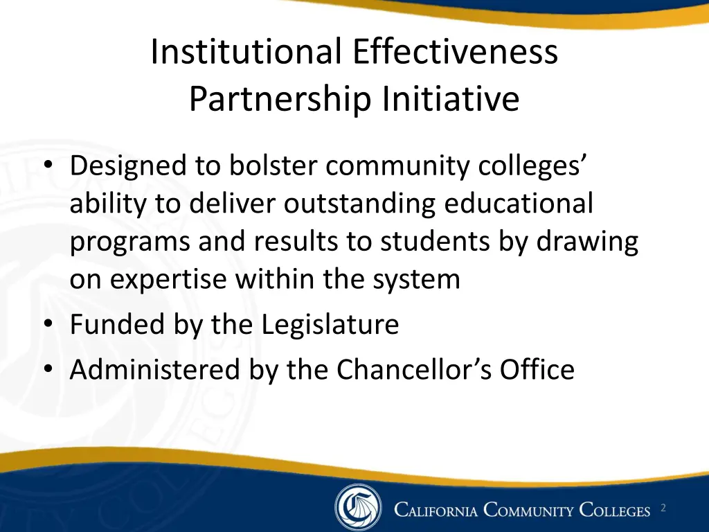 institutional effectiveness partnership initiative