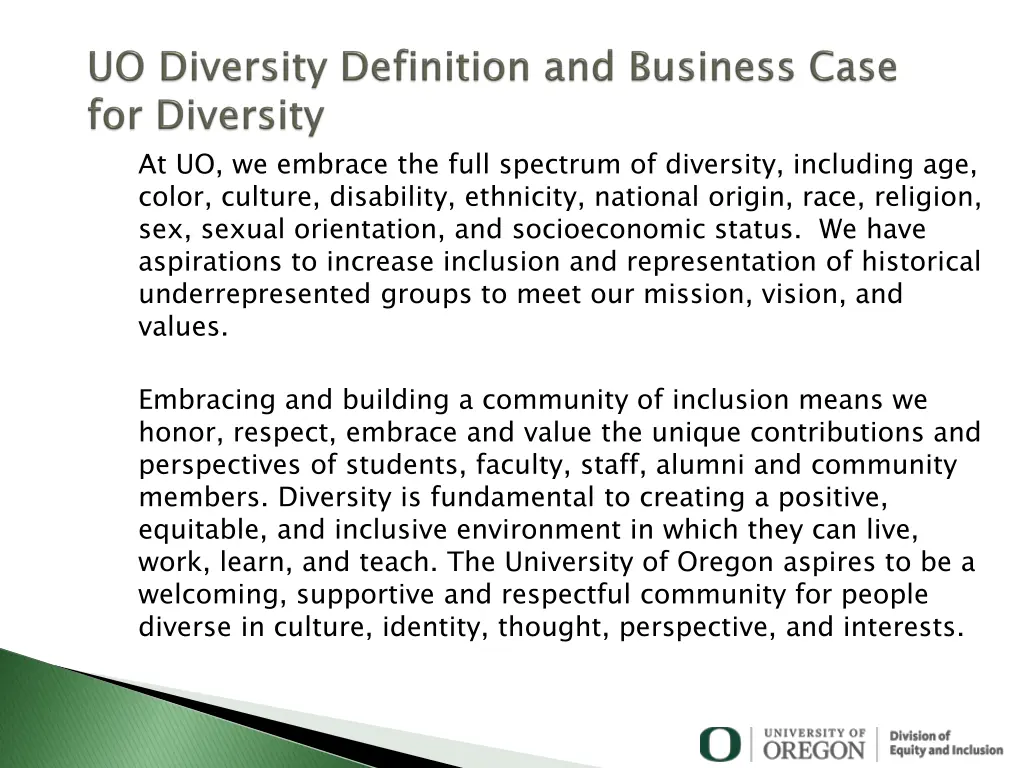 at uo we embrace the full spectrum of diversity