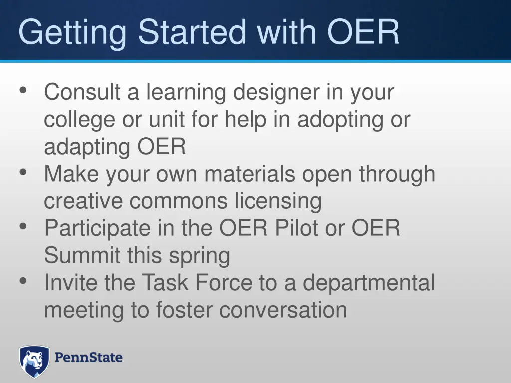 getting started with oer