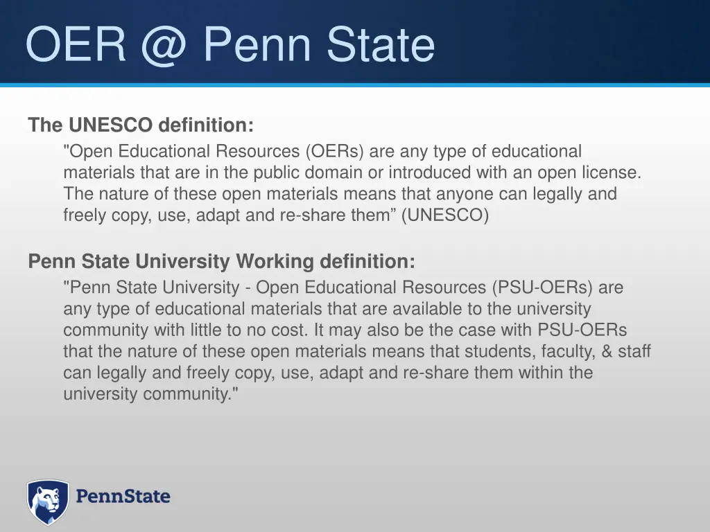 oer @ penn state