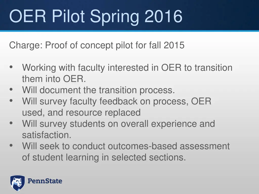 oer pilot spring 2016