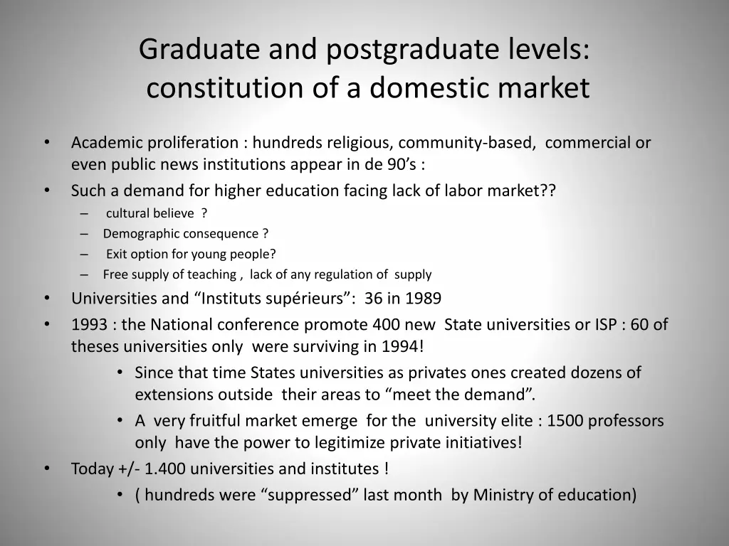 graduate and postgraduate levels constitution