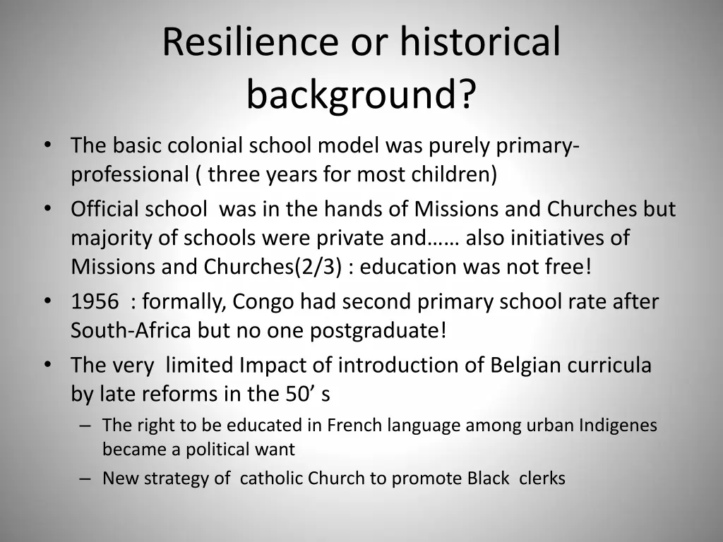 resilience or historical background the basic
