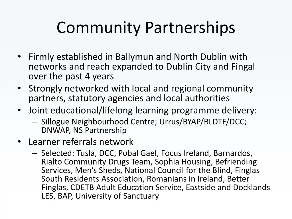 community partnerships