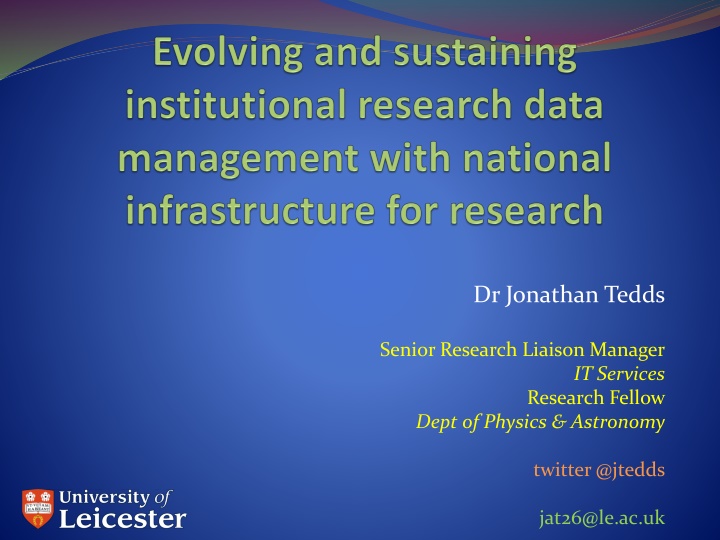 dr jonathan tedds